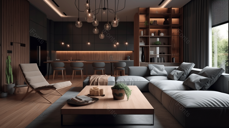 灰金家居家装室内客厅软装效果图,高清,摄影图,摄影图片,图片大全,摄影图免费下载